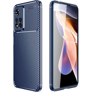 Xiaomi Redmi Note 11 Pro Kılıf Negro Karbon Görünüm Kamera Korumalı Silikon Lacivert