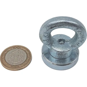 Mıknatıs Avm Ø32 mm Çapında Balıkçı Mıknatısı - Halkalı Mıknatıs - 15-30 kg Çekme Gücü
