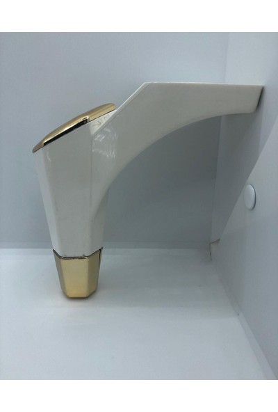 Karakoç Ecem, 15 cm Beyaz-Gold Plastik Koltuk,mobilya Ayağı (4 Adet)