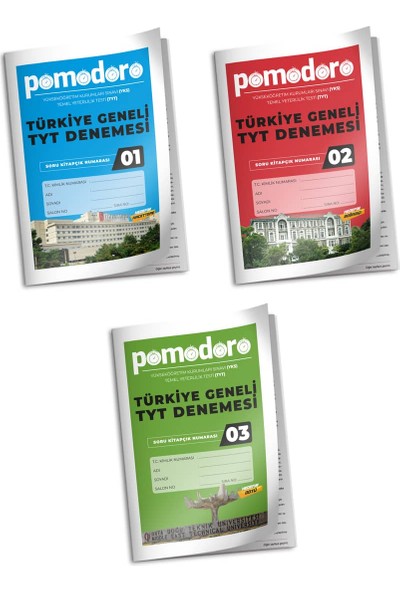Pomodoro Eğitim Yayınları TYT Türkiye Geneli 3' Lü Deneme Paketi (Ciltli)