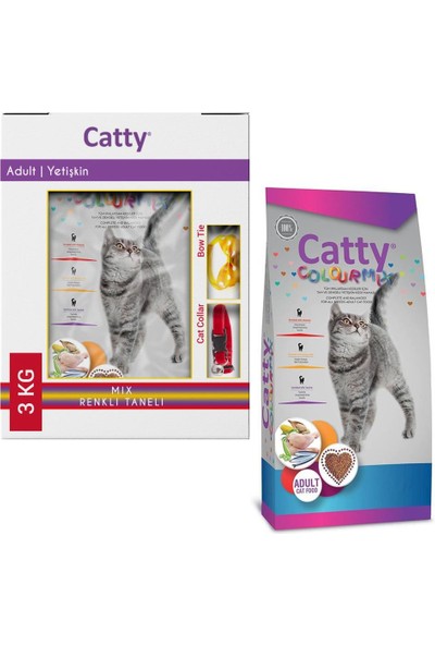 Catty Color Mix Yüksek Yeme Oranlı Renkli Yetişkin Kedi Maması 3 kg