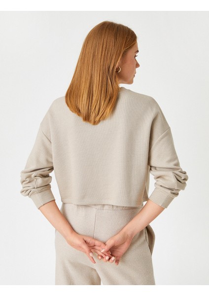 Bisiklet Yaka Uzun Kollu Sweatshirt fırsatları