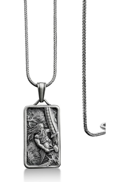 Thor Viking Tanrısı Künye Gümüş Kolye