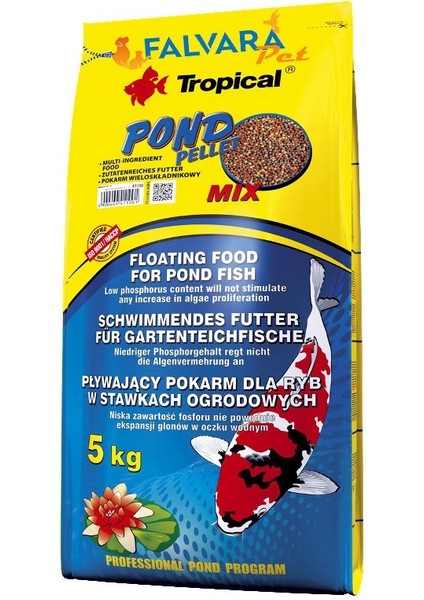 250 Gram Tropical Pond Pellet Mix-Kovadan Bölme Granül Balık Yemi