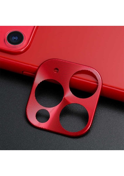 noktaks - Apple iPhone 11 Pro - Metal Kamera Koruyucu - Kırmızı