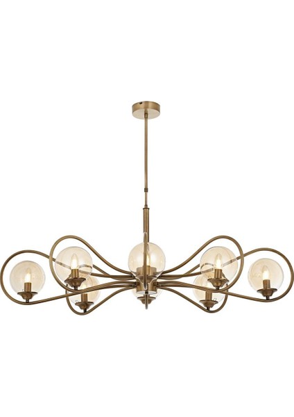 AV-60344-8E-YM Eskitme Kaplama Modern Avize E14 Metal Cam 120x40cm