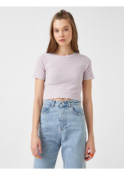 Kısa Kollu Basic Crop Tişört modelleri