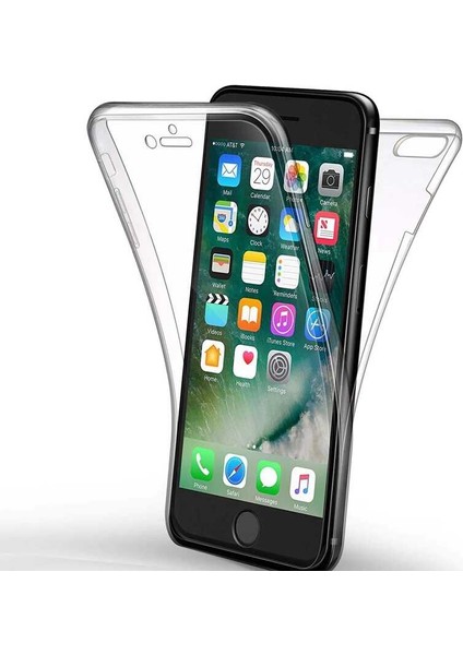 Apple iPhone 7 Plus Kılıf Ön Arka Şeffaf Silikon 360 Enjoy