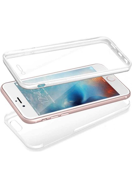 Apple iPhone 7 Plus Kılıf Ön Arka Şeffaf Silikon 360 Enjoy