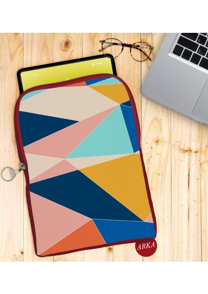 Gift Modern Art Tasarımlı Taşınabilir Koruyucu Tablet Kılıfı & Organizer Çanta - Kırmızı-2 fiyatları