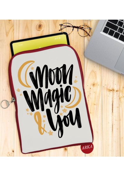 Gift Moon Magic & You Tasarımlı Taşınabilir Koruyucu Tablet Kılıfı & Organizer Çanta - Kırmızı-1 fiyatları