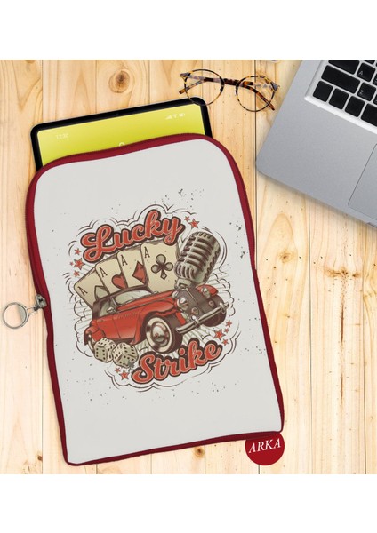 Gift Lucky Strike Tasarımlı Taşınabilir Koruyucu Tablet Kılıfı & Organizer Çanta - Kırmızı-1 fiyatları