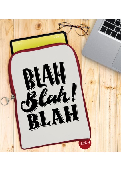 Gift Blah Blah Blah Tasarımlı Taşınabilir Koruyucu Tablet Kılıfı & Organizer Çanta - Kırmızı-1 fiyatları