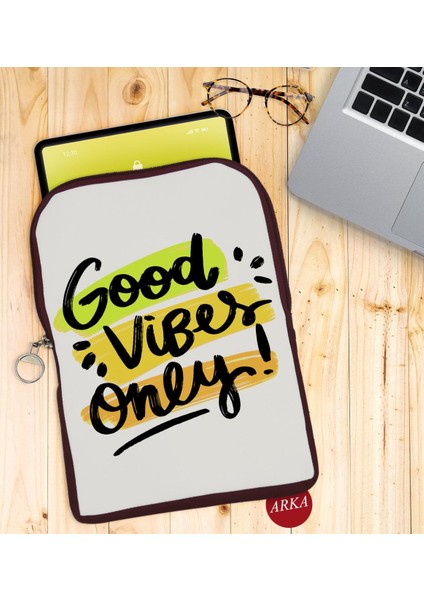 Gift Good Vibes Only Tasarımlı Taşınabilir Koruyucu Tablet Kılıfı & Organizer Çanta - Bordo-1 fiyatları