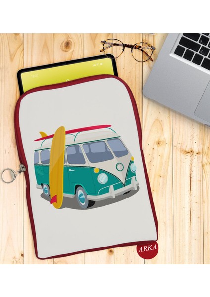Gift Klasik Araç Tasarımlı Taşınabilir Koruyucu Tablet Kılıfı & Organizer Çanta - Kırmızı-3 fiyatları