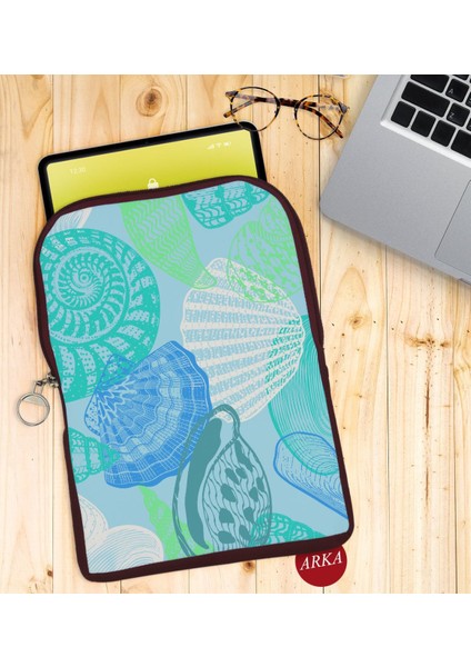 Gift Deniz Kabukları Tasarımlı Taşınabilir Koruyucu Tablet Kılıfı & Organizer Çanta - Bordo-1 fiyatları