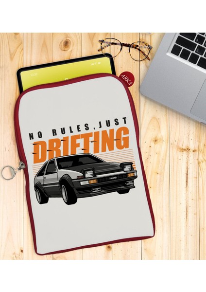 Gift Drifting Tasarımlı Taşınabilir Koruyucu Tablet Kılıfı & Organizer Çanta - Kırmızı-1 fiyatları