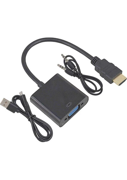 2114 HDMI To VGA Kablo Çevirici Dönüştürücü Receiver Uydu Ps3 Ps4 Xbox Pc Notebook