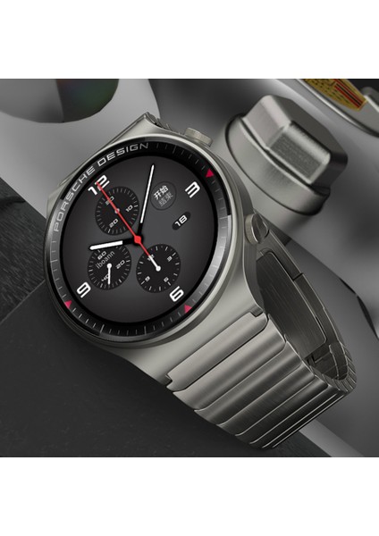 Nezih Case Huawei Watch Gt2 Pro Uyumlu 46MM Porshe Design Metal Paslanmaz Çelik Kordon Gray