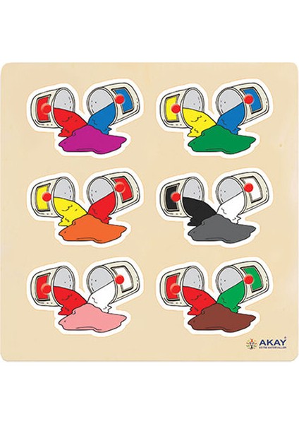 Ahşap Tutmalı Puzzle Renkler