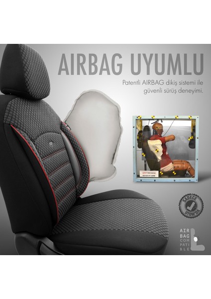 Sport Plus Ekstra Özel Dokulu Oto Koltuk Kılıfı Siyah-Kırmızı fırsatları