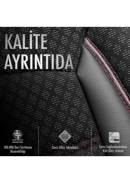 Sport Plus Ekstra Özel Dokulu Oto Koltuk Kılıfı Siyah-Kırmızı indirimleri