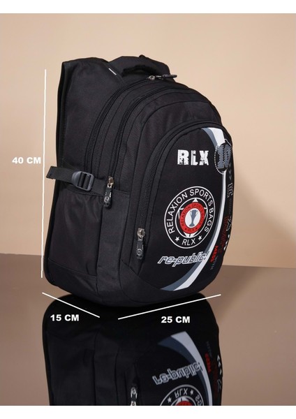1058 Anatomik Yarasa Sırt Okul Çantası NKT01058 Siyah Beyaz Tek Ebat fırsatları