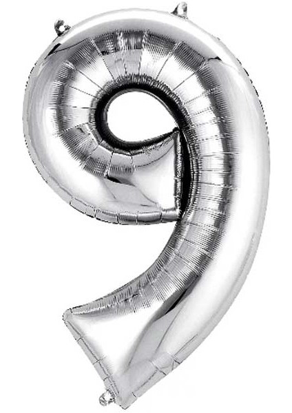 100 cm Rakam Gümüş Folyo Balon 0123456789