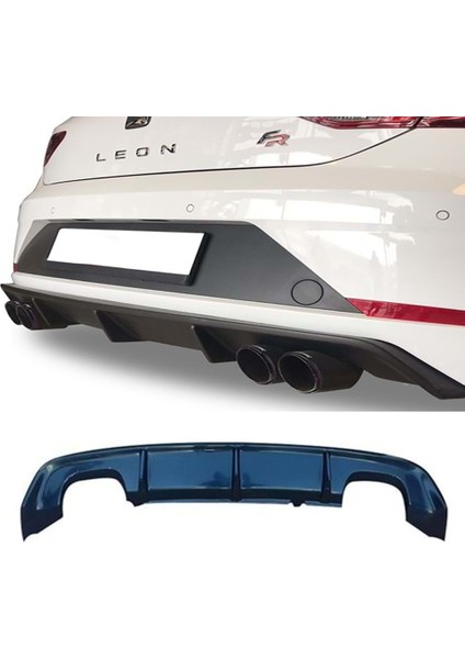 Seat Leon Mk3.5 Custom Difüzör P Black 2017+ Sağ Sol Çiftli Çıkış Plastik fiyatları