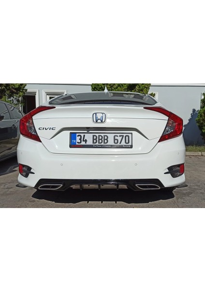 Civic Fc5 Performance Difüzör P Black + Krom Egzos Ucu 2016+ Plastik fiyatları
