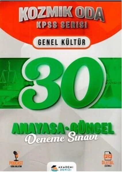 Akademi Denizi Yayınları Akademi Denizi KPSS Kozmik Oda Anayasa Güncel 30 Deneme