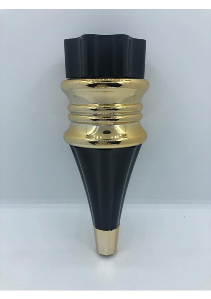 Hürrem, 20 cm Siyah-Gold Plastik Koltuk,mobilya Ayağı (4 Adet)