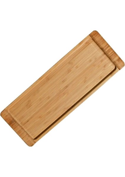 Orta Boy Bambu Dikdörtgen Uzun Sunum Tabağı / Sunum Tepsisi 35 cm