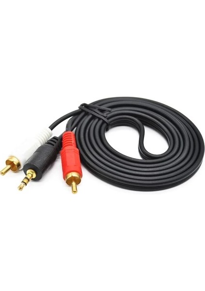 2109 3.5 Mm Stereo To 2rca Kablosu Aux Tos Ses 1.5 Mt Kablo Sound Audıo Erkek Ara Kulaklık Standart