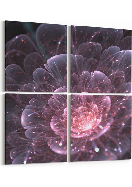 10106K4 Abstract Görsel Kare 4'lü Kanvas Tablo