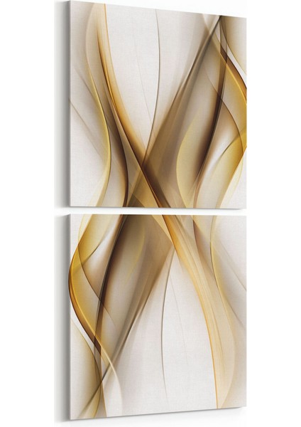 10185K2D Abstract Görsel Kare 2'li Dikey Kanvas Tablo