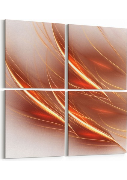 10135K4 Abstract Görsel Kare 4'lü Kanvas Tablo