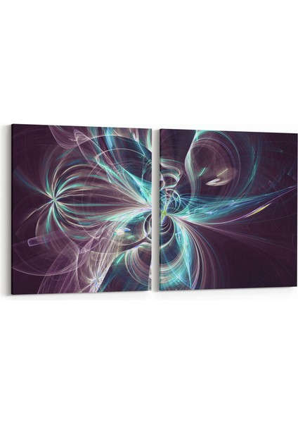 10326K2Y Abstract Görsel Kare 2'li Yatay Kanvas Tablo