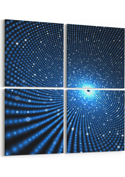 10298K4 Abstract Görsel Kare 4'lü Kanvas Tablo