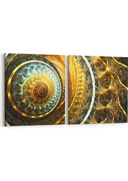 10206K2Y Abstract Görsel Kare 2'li Yatay Kanvas Tablo