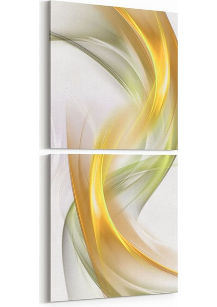 10067K2D Abstract Görsel Kare 2'li Dikey Kanvas Tablo