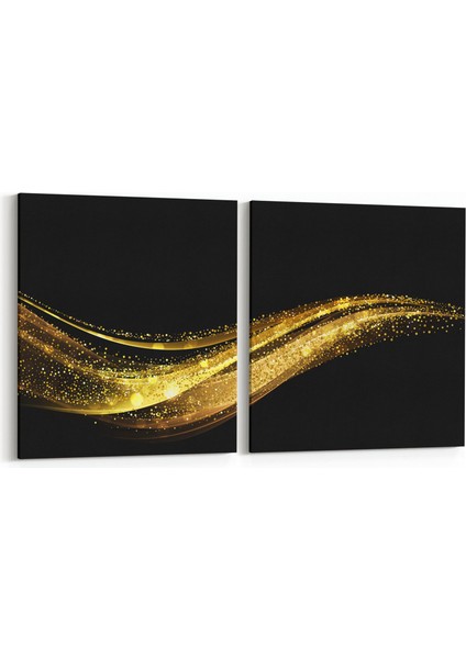 10196K2Y Abstract Görsel Kare 2'li Yatay Kanvas Tablo