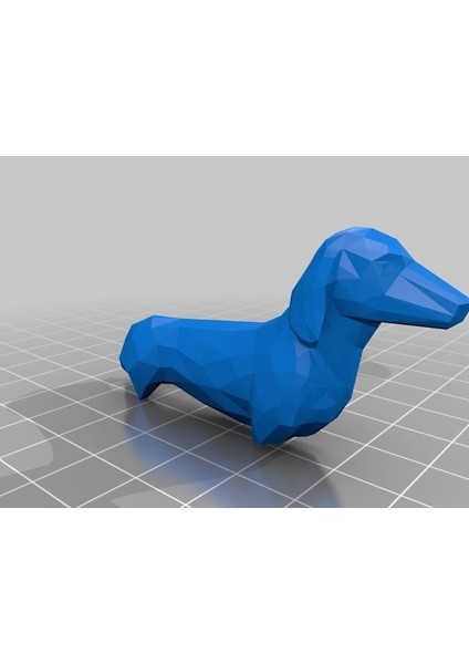 Dachshund Düşük Poly Plastik Aparat