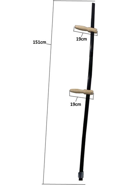 Metal Tırpan Sapı Takımı - 2 Ahşap Elcik + Bilezik + Alyan