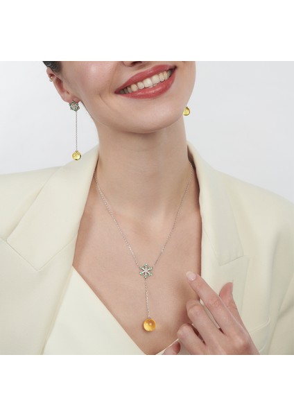 Kar Tanesi Gümüş Kehribar Küpe fiyatları