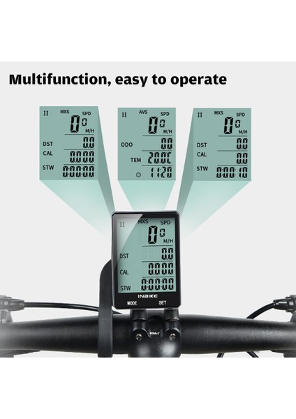 Inbıke 2.8 Inç Kilometre Göstergeli LCD Ekranlı Bisiklet Bilgisayarı - Yeşil (Yurt Dışından)