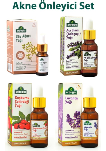 Çay Ağacı 10 ml + Lavanta 20 ml + Adaçayı 20 ml + Kuşburnu Çekirdeği 20 ml