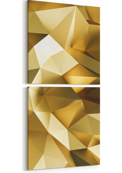 10082K2D Abstract Görsel Kare 2'li Dikey Kanvas Tablo