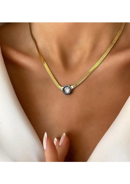 Mel's Accessories Altın Çelik Çağla Şikel Model Kolye