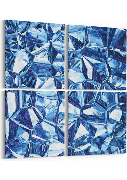 10123K4 Abstract Görsel Kare 4'lü Kanvas Tablo